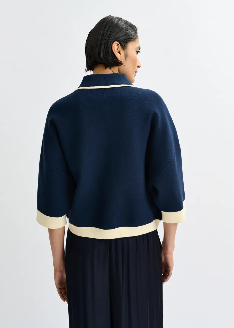 Essentiel Antwerp Jugly Navy Knit Cardigan