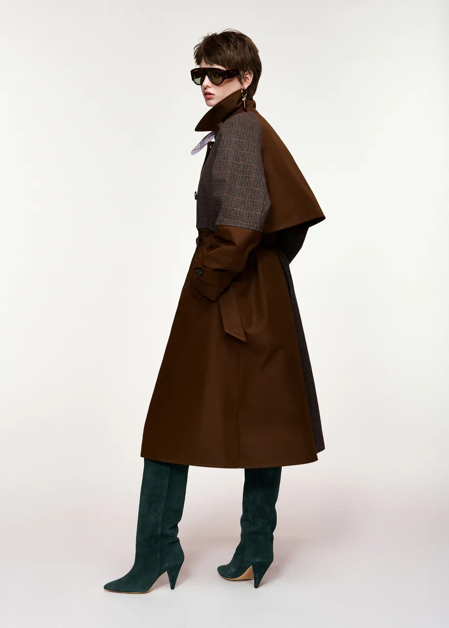 Essentiel Antwerp Kagu Patchwork Trench Coat