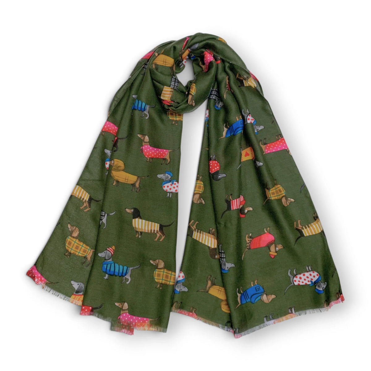Precious Sausage Dogs Cotton Blend Scarf