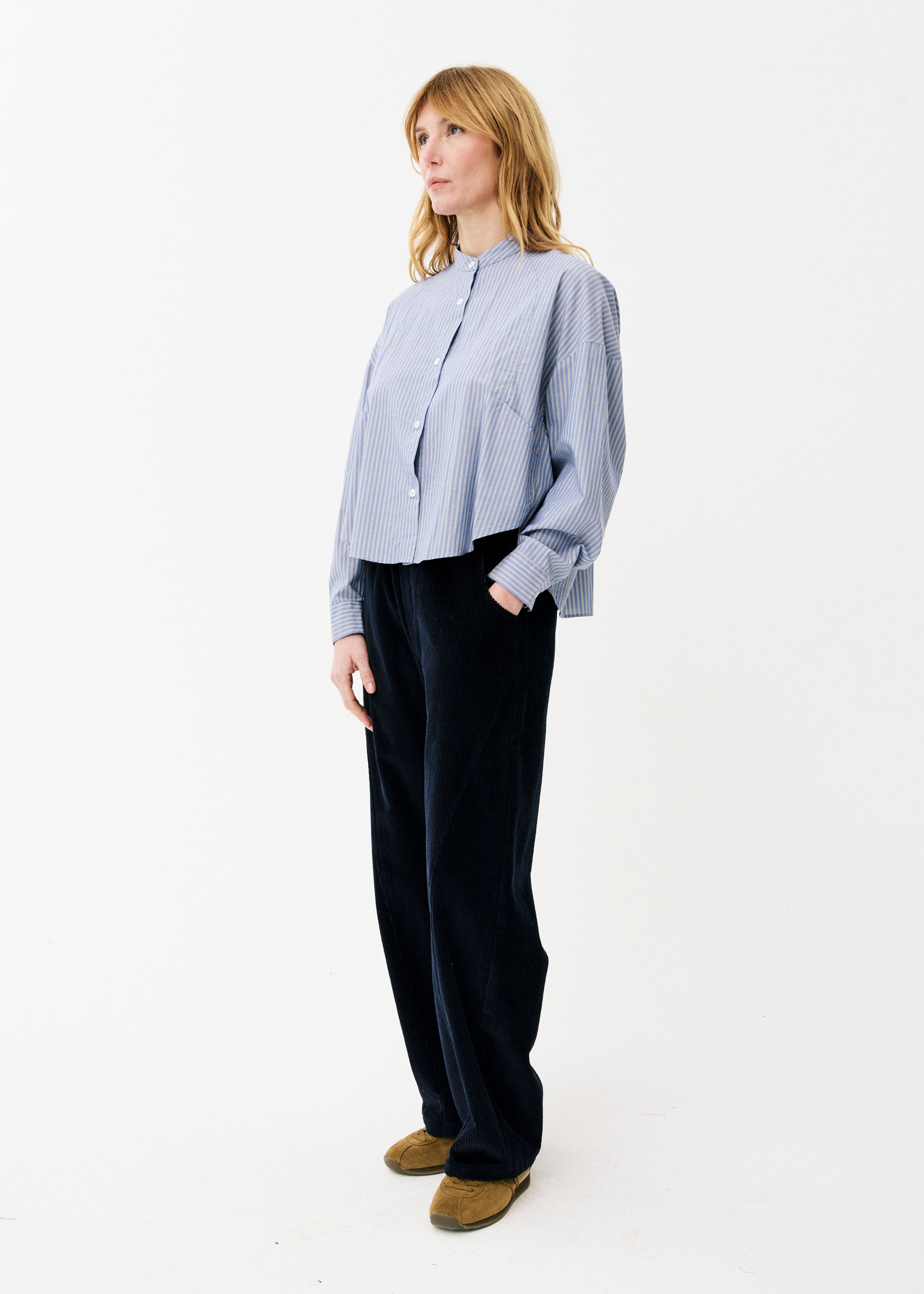 Maison Anana Blue Corduroy Lilya Trousers