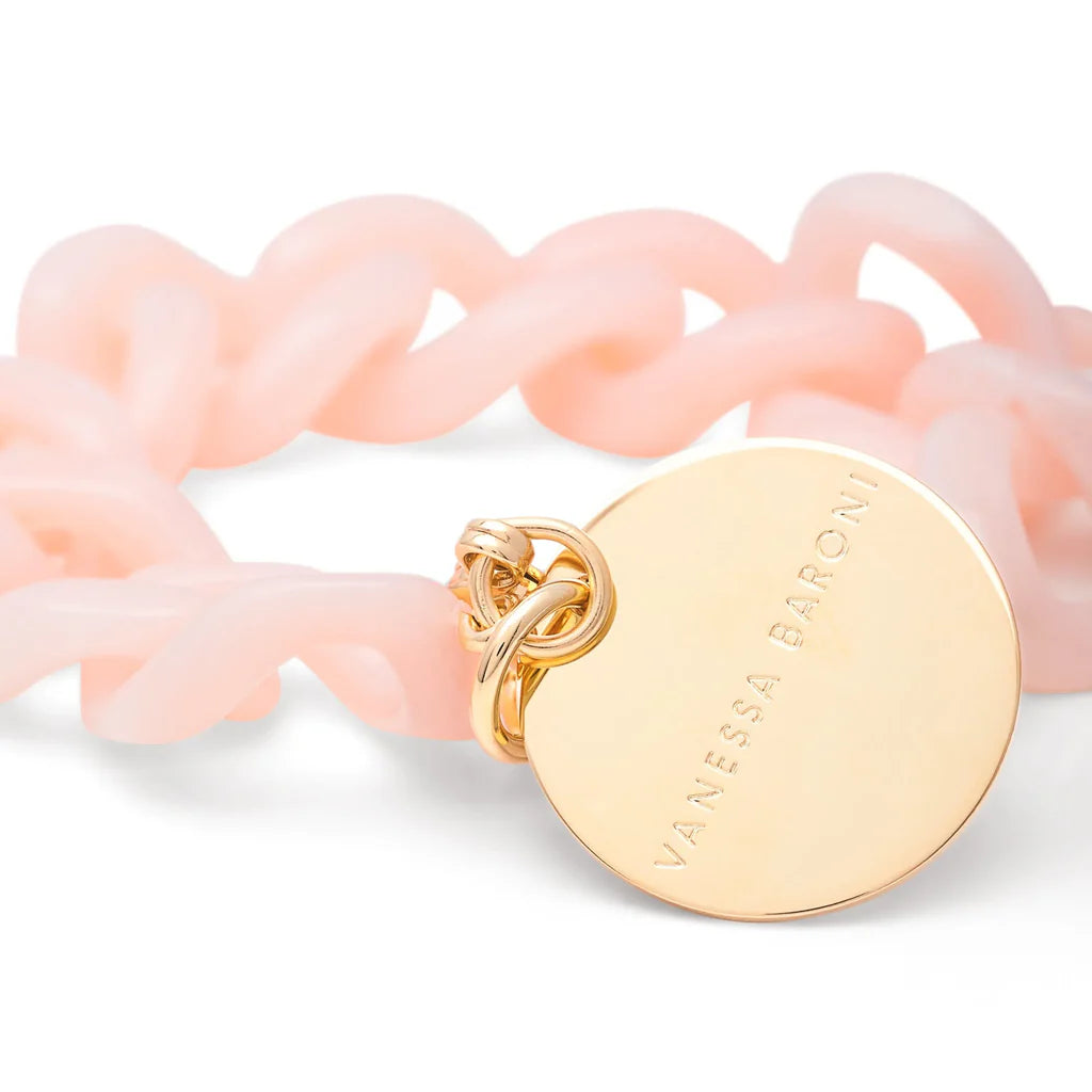Vanessa Baroni Mini Flat Chain Peach Sorbet