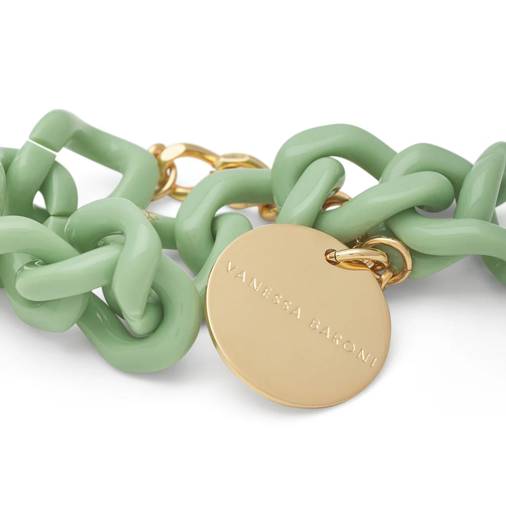 Vanessa Baroni Mini Flat Chain Pistachio