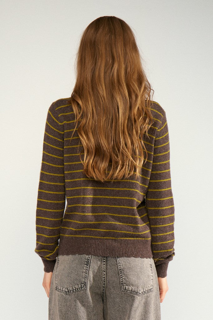 Numph Nulucinda Striped Polo Sweater