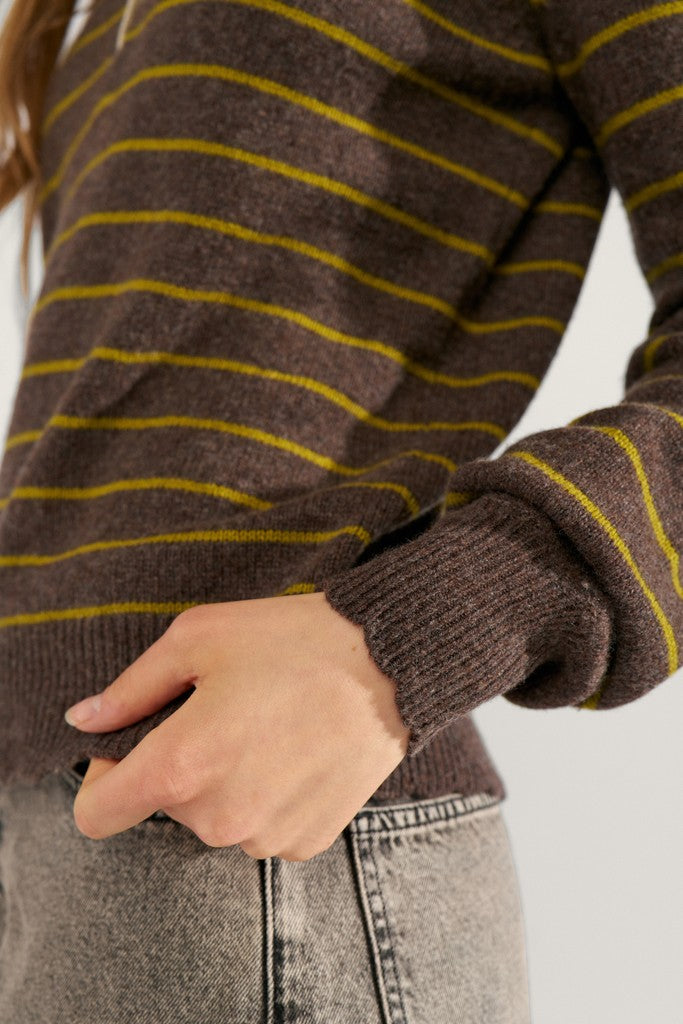 Numph Nulucinda Striped Polo Sweater
