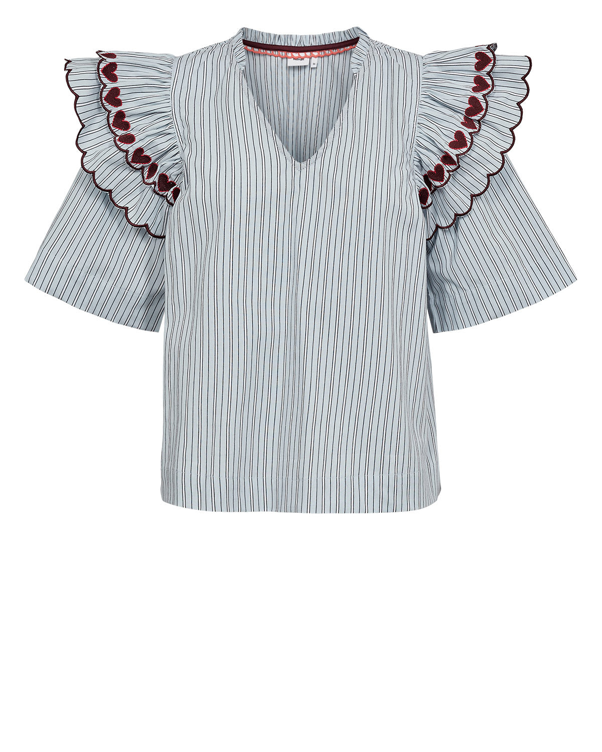 Numph Nuditty Blue Short Sleeve Blouse