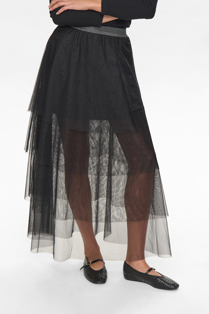 Numph Nuea Black Caviar Layer Skirt