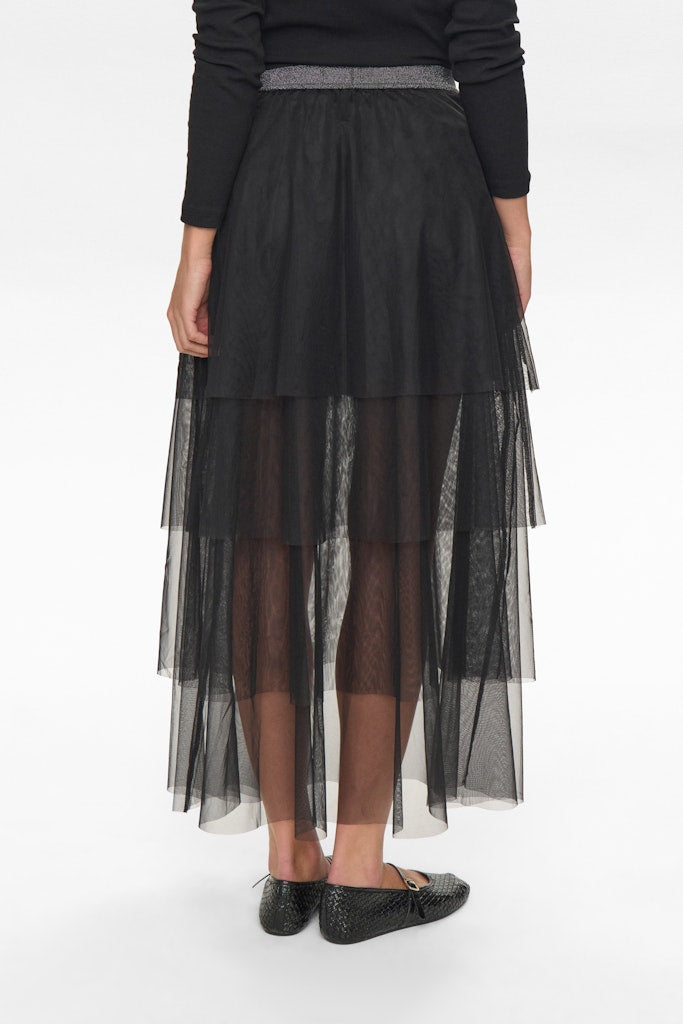 Numph Nuea Black Caviar Layer Skirt
