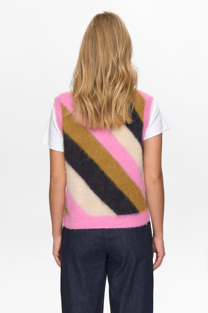 Numph Nusuri Multi Stripe Knitted Vest