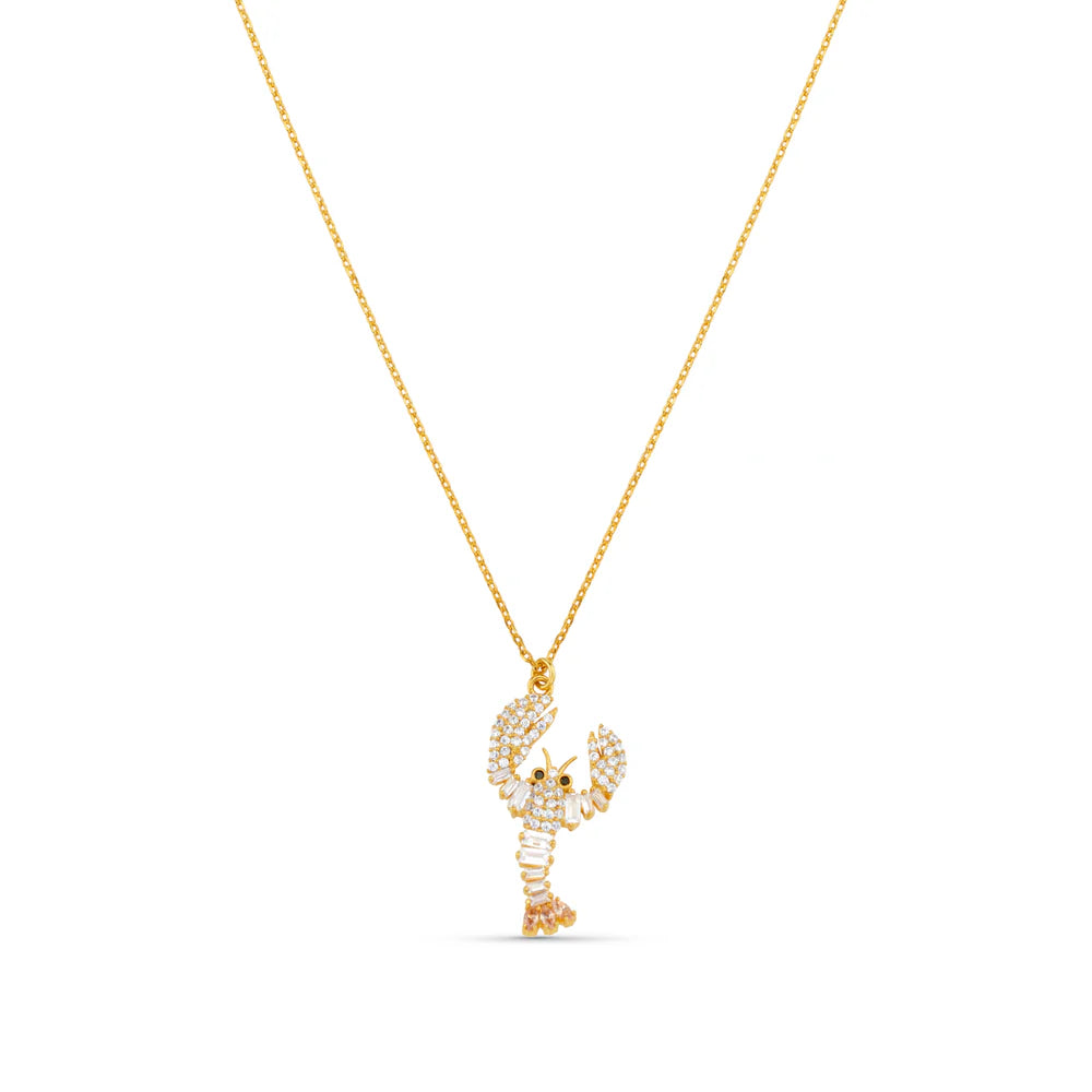 Orelia Embellished Lobster Charm Necklace