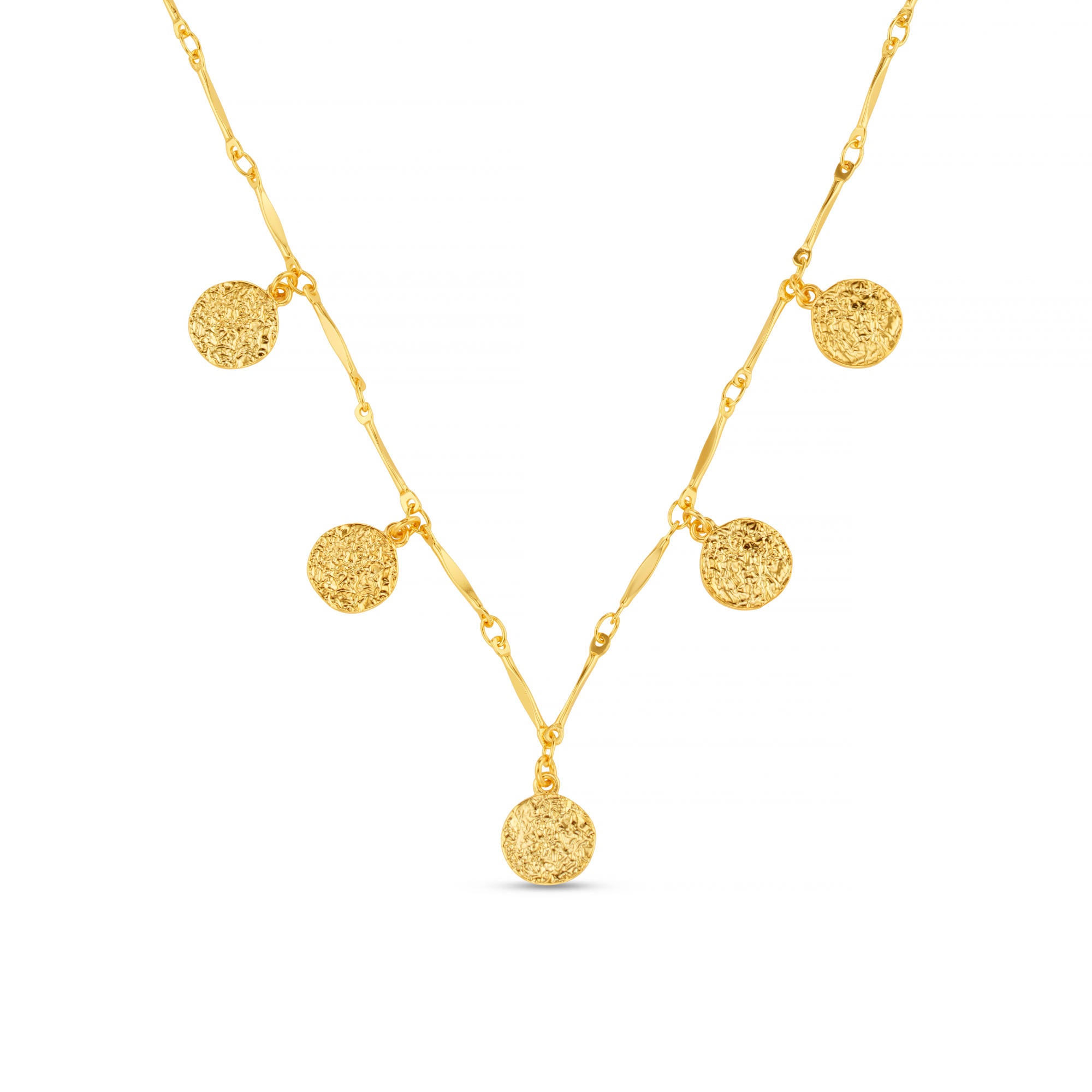 Orelia Molten Coin Multi Drop Necklace