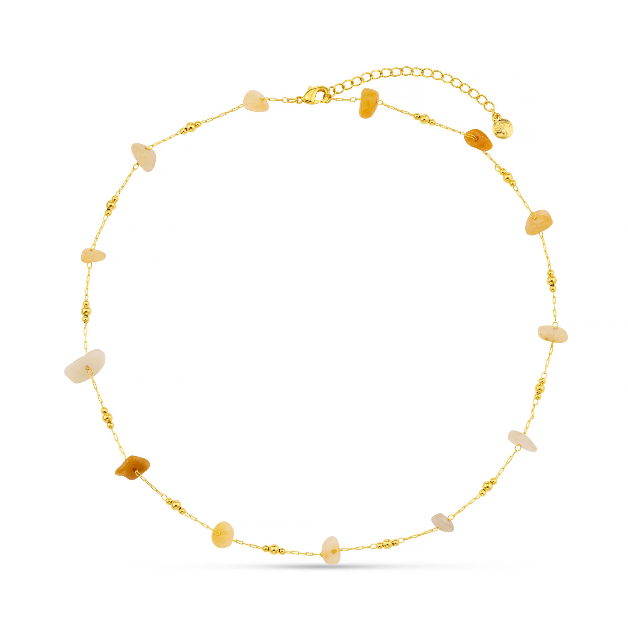 Orelia Mixed Semi Chip & Bread Necklace