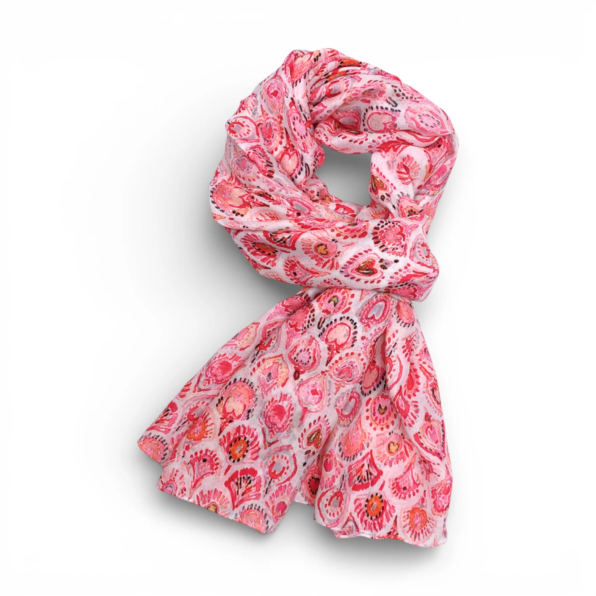 Precious Peacock Print Cotton Blend Scarf