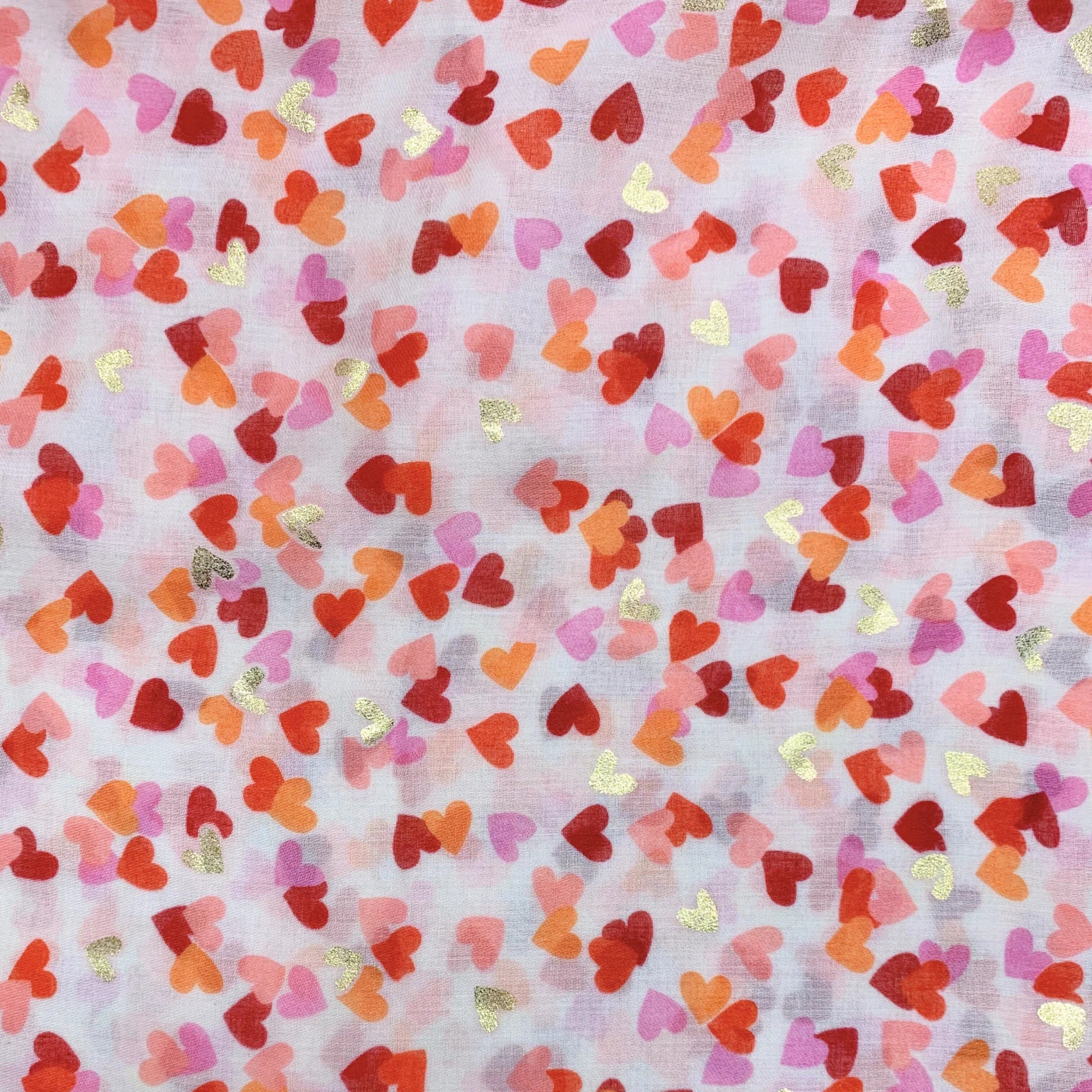 Precious Golden Heart Cotton Blend Scarf