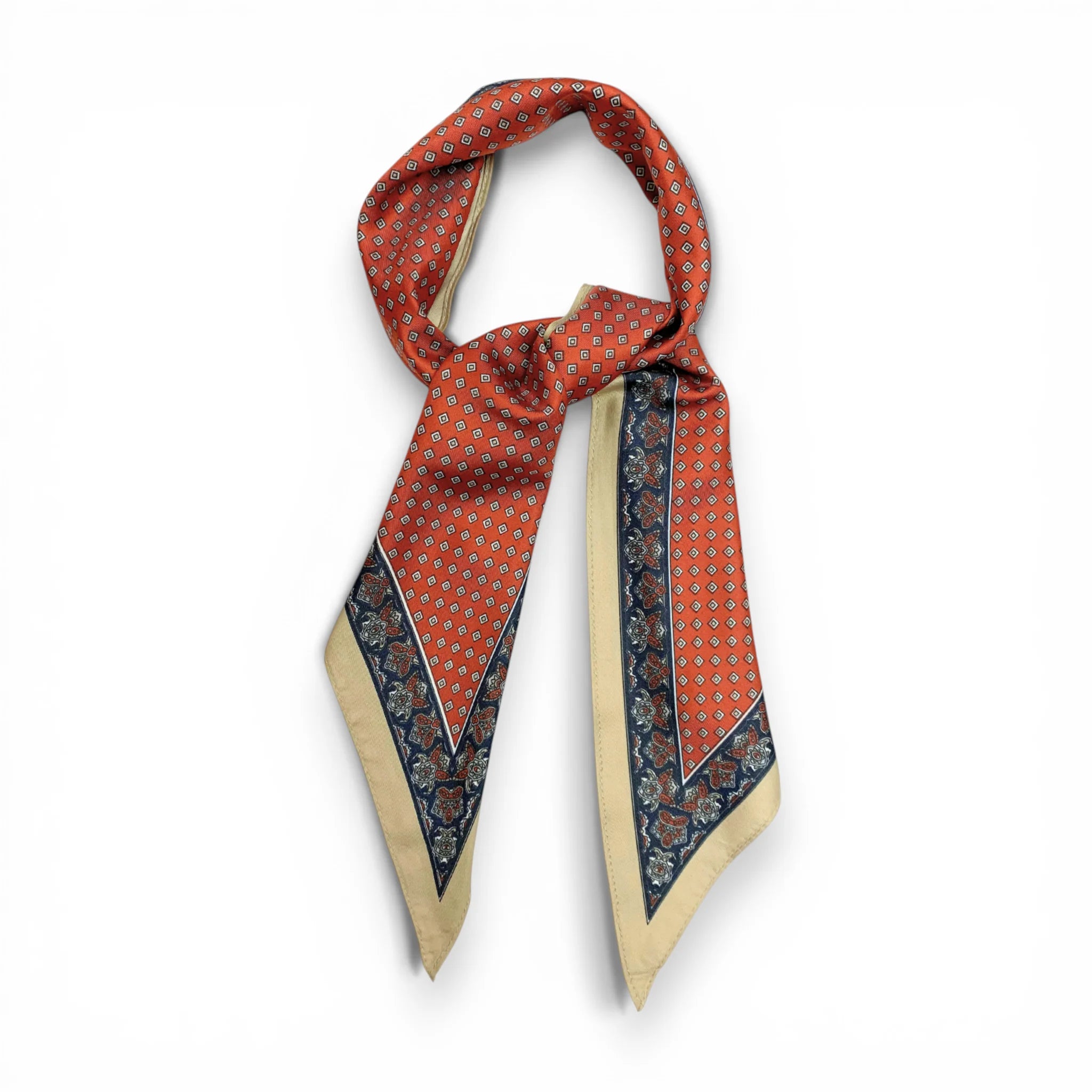 Precious Rust Triangle Silky Dotted Scarf