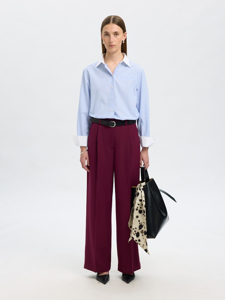 Selected Femme Ilina Relaxed Blue Stripe Shirt