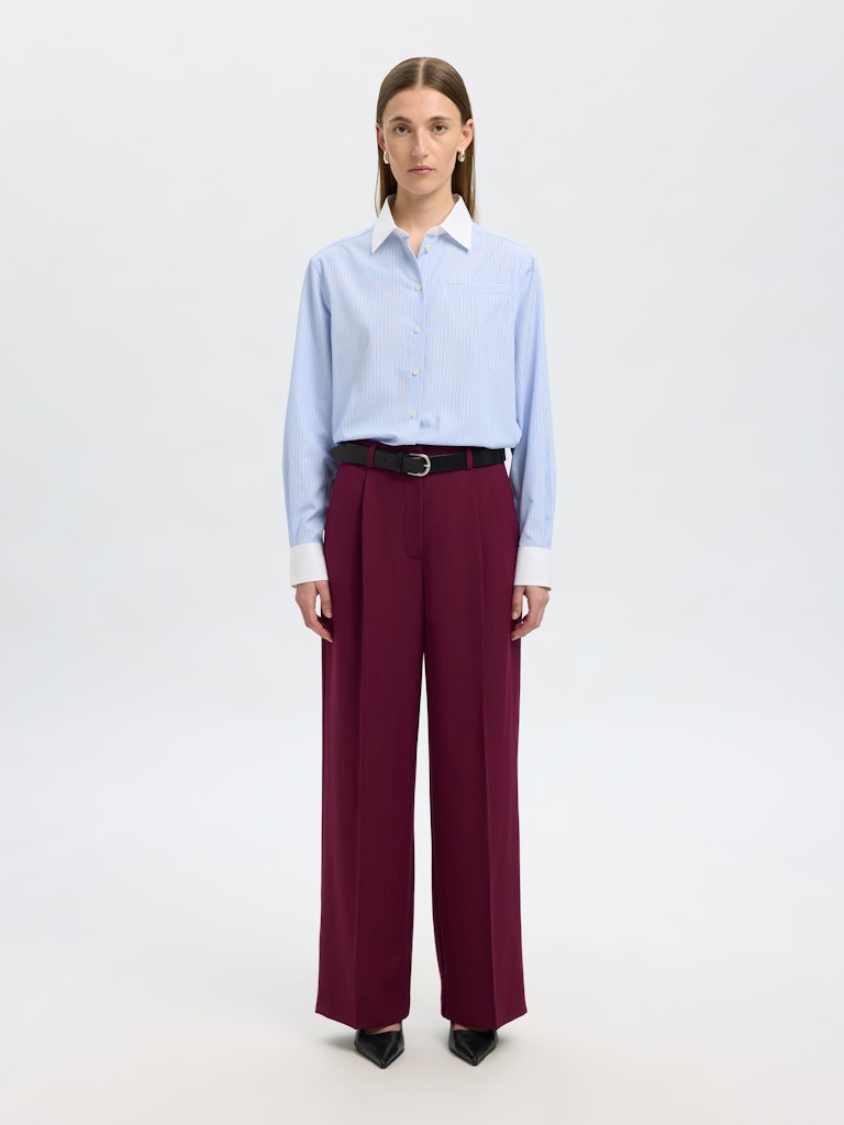 Selected Femme Ilina Relaxed Blue Stripe Shirt
