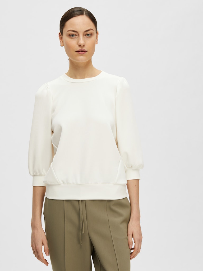 Selected Femme Tenny Snow White 3/4 Sweater
