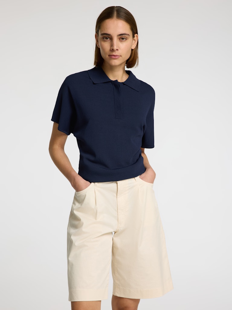 Selected Femme Calo Navy Polo Knit