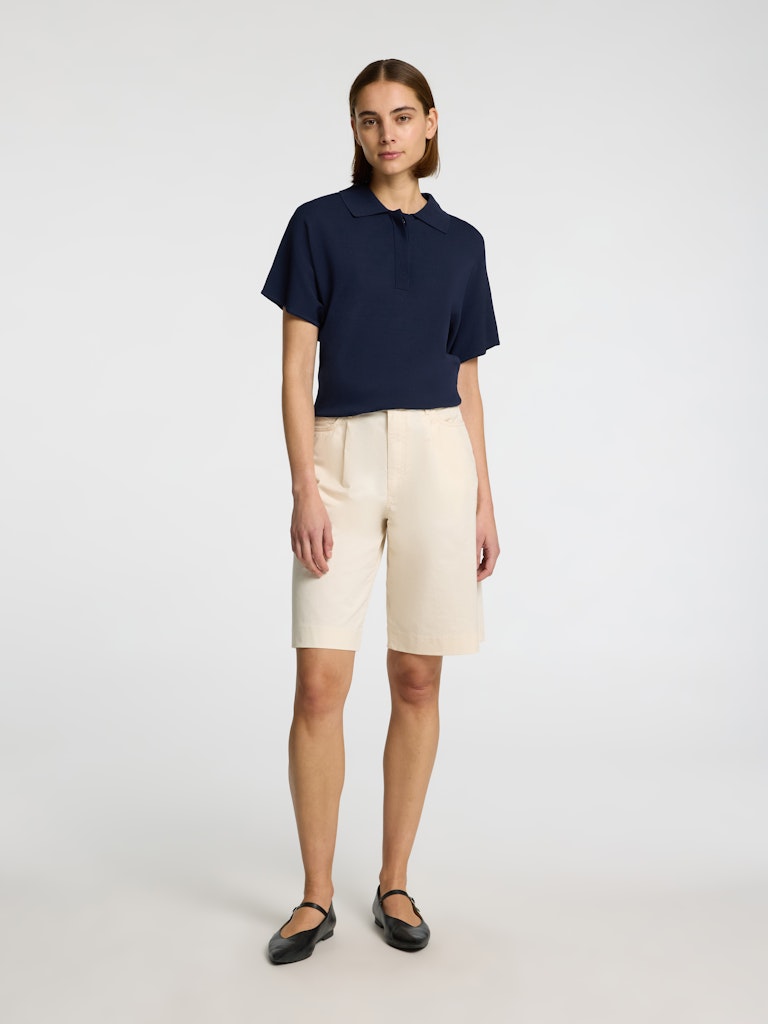 Selected Femme Calo Navy Polo Knit