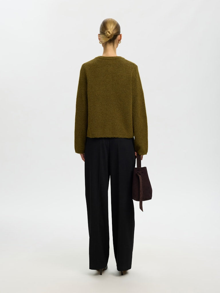 Selected Lulu Green Melange Cardigan Knit