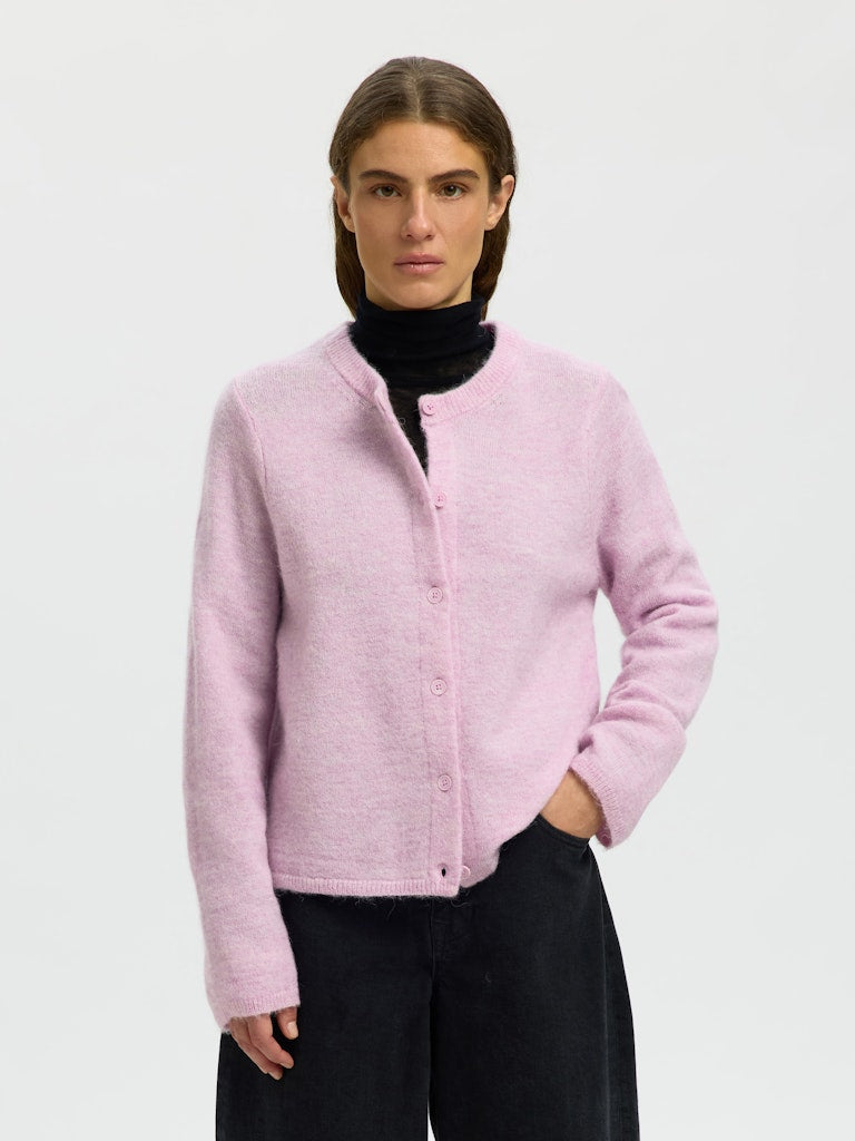 Selected Lulu Orchid Melange Cardigan Knit