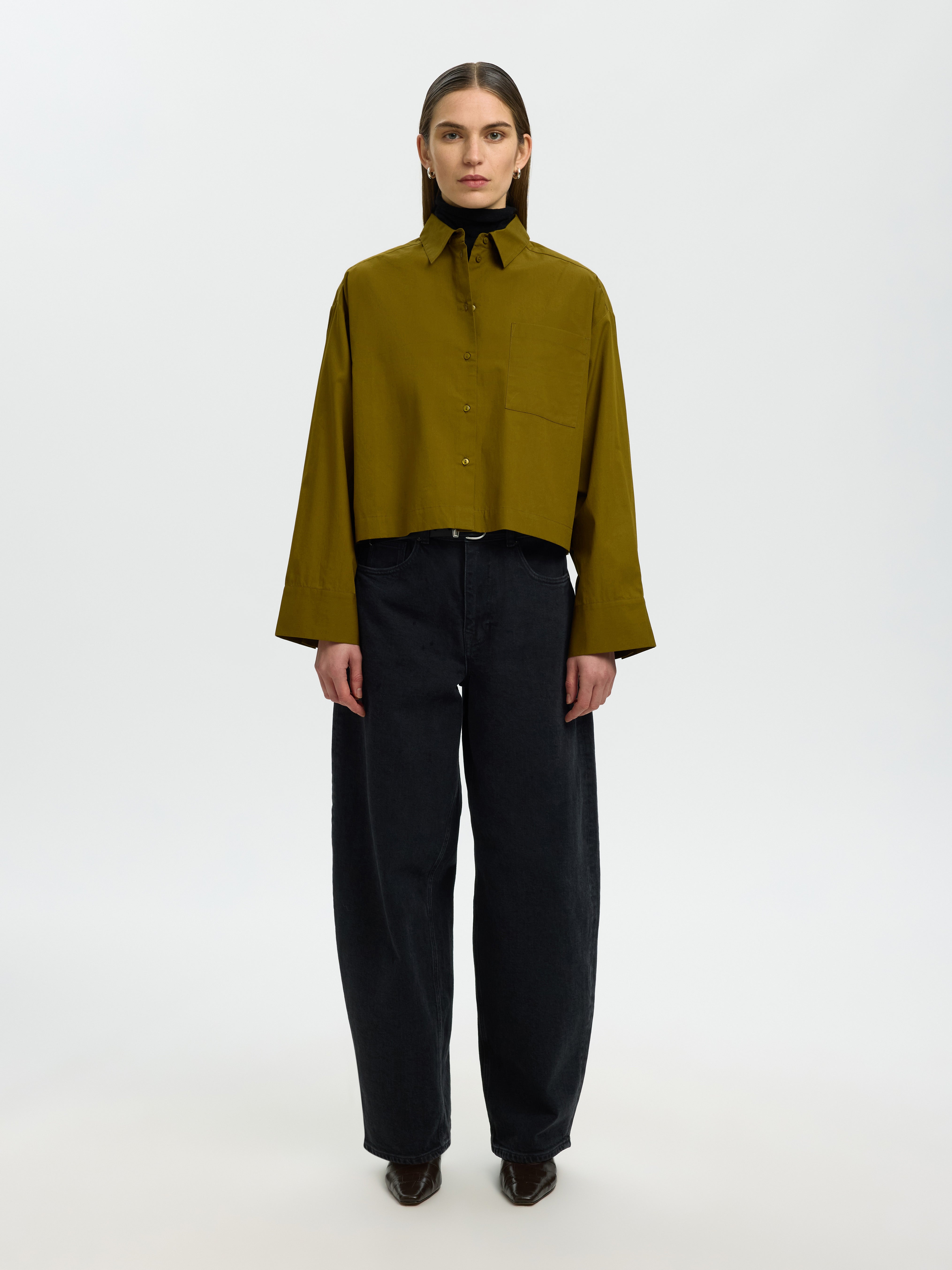 Selected Astha Cropped Boxy Shirt