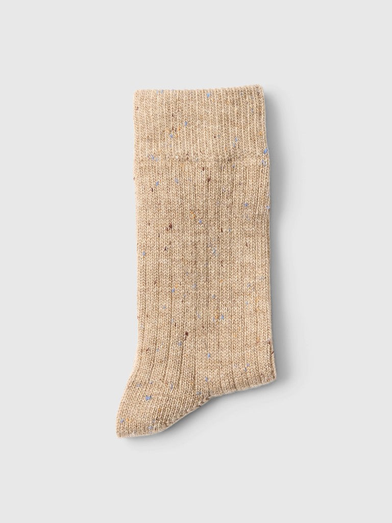 Selected Nasha Oatmeal Wool Blend Sock