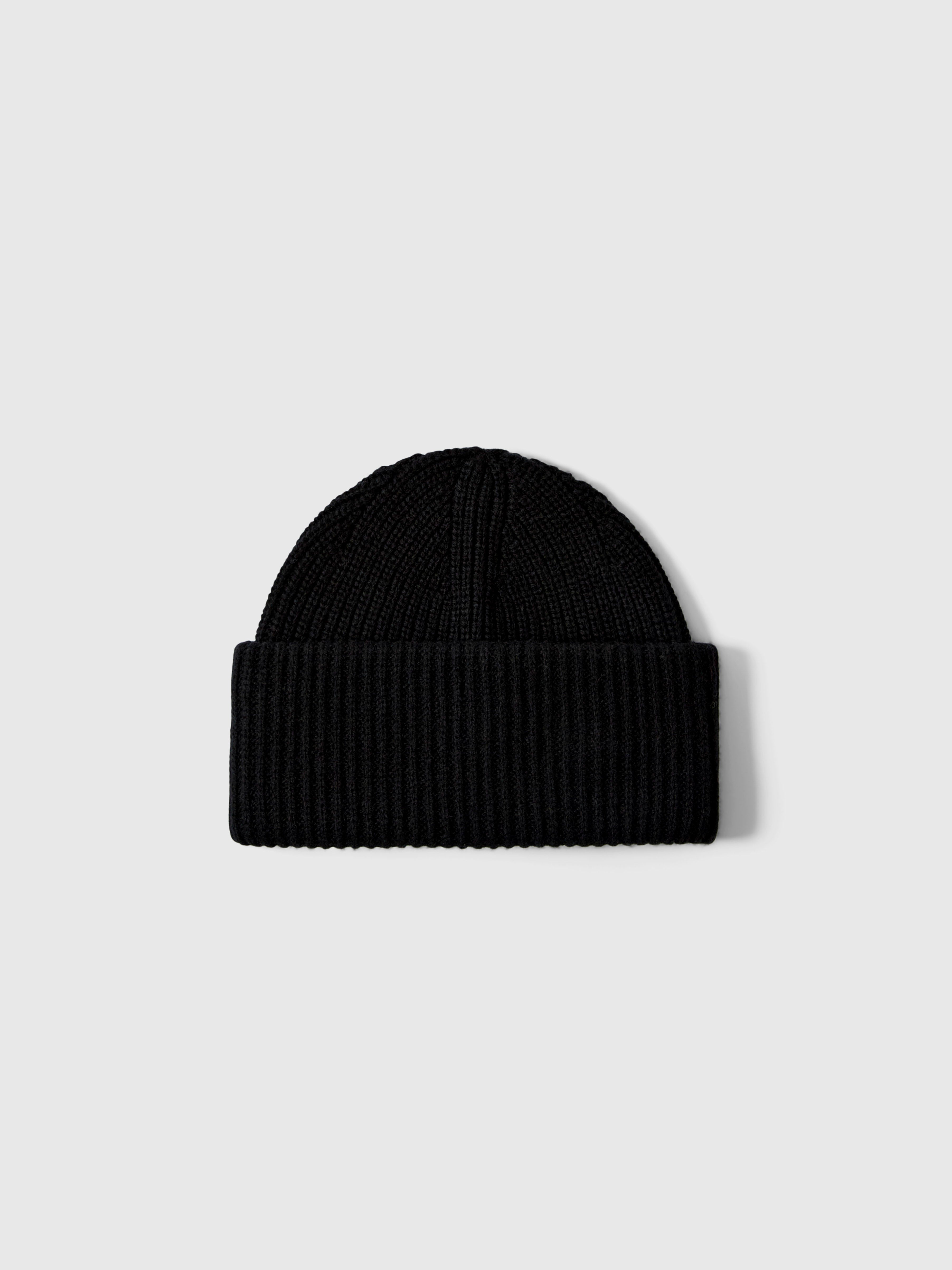 Selected Femme Black Mary Knit Wool Beanie