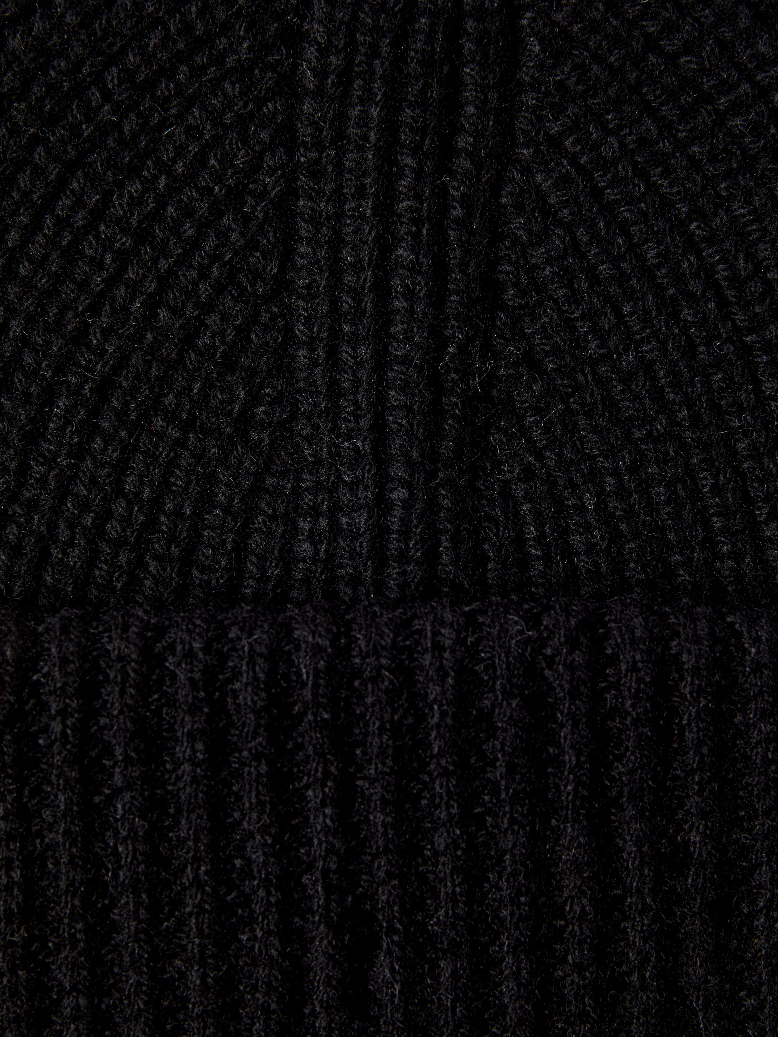 Selected Femme Black Mary Knit Wool Beanie