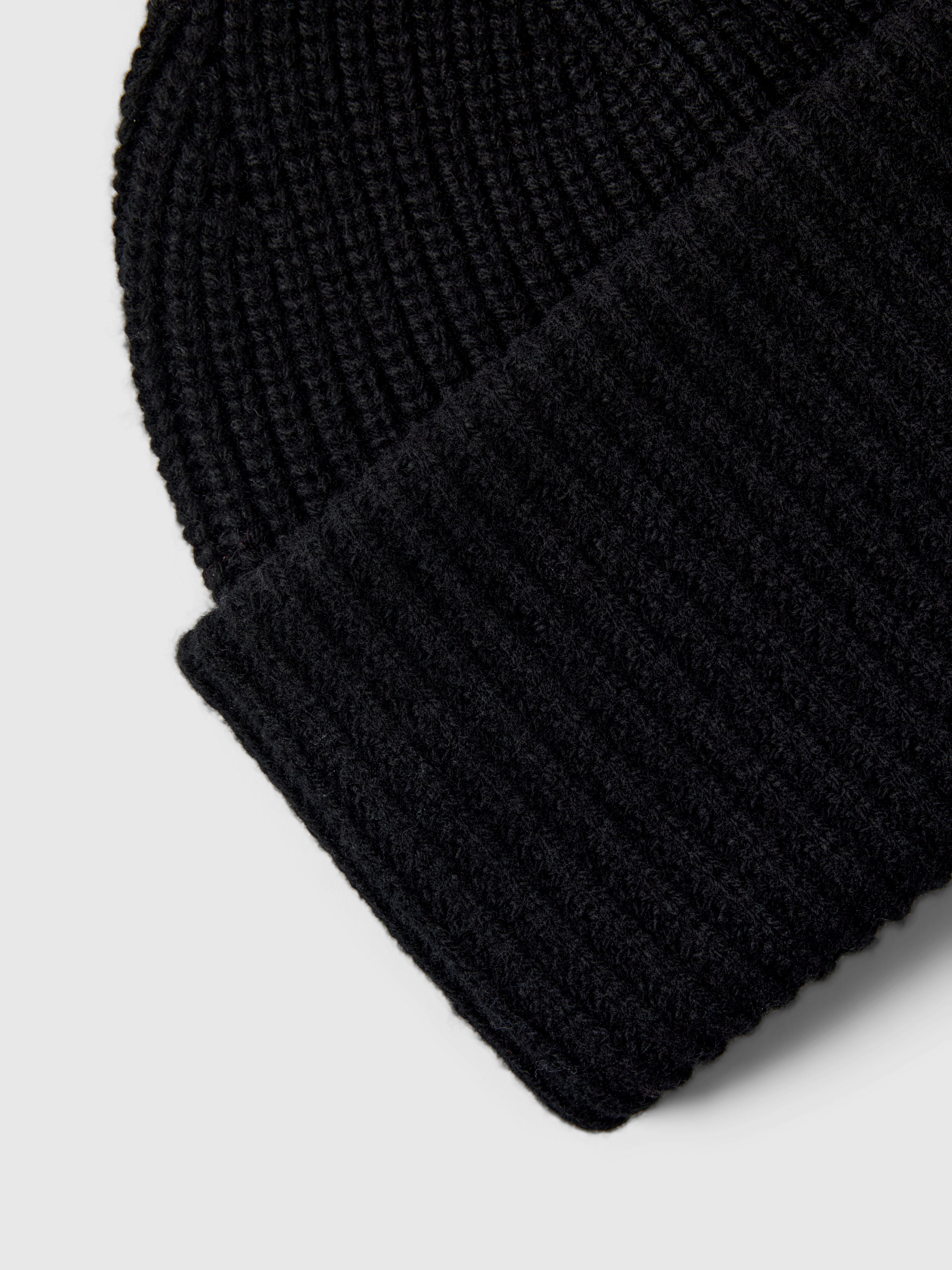 Selected Femme Black Mary Knit Wool Beanie