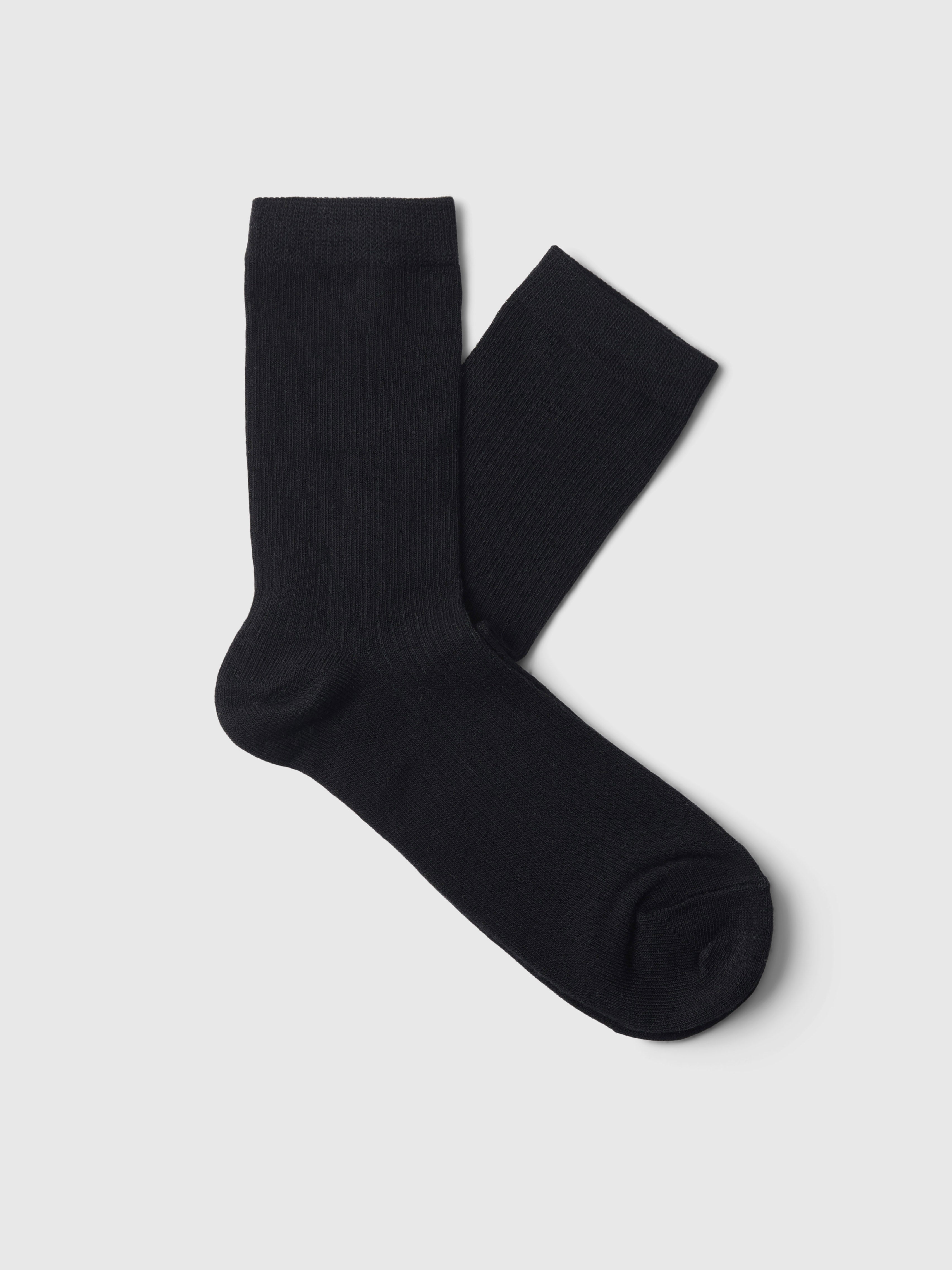 Selected Rose Black Ribbed Sock
