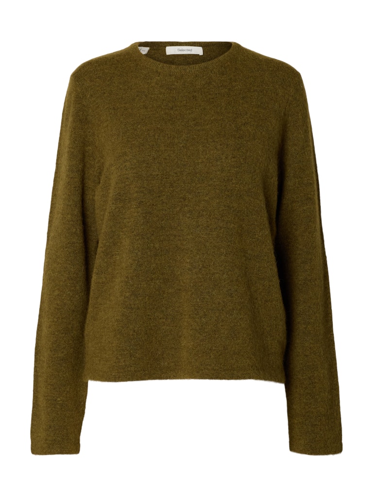 Selected Lulu Green Melange O-Neck Knit