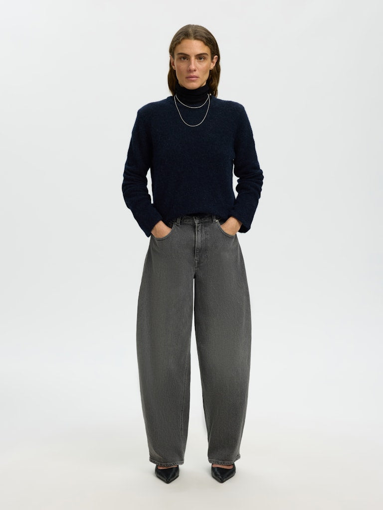 Selected Lulu Dark Sapphire Melange O-Neck Knit