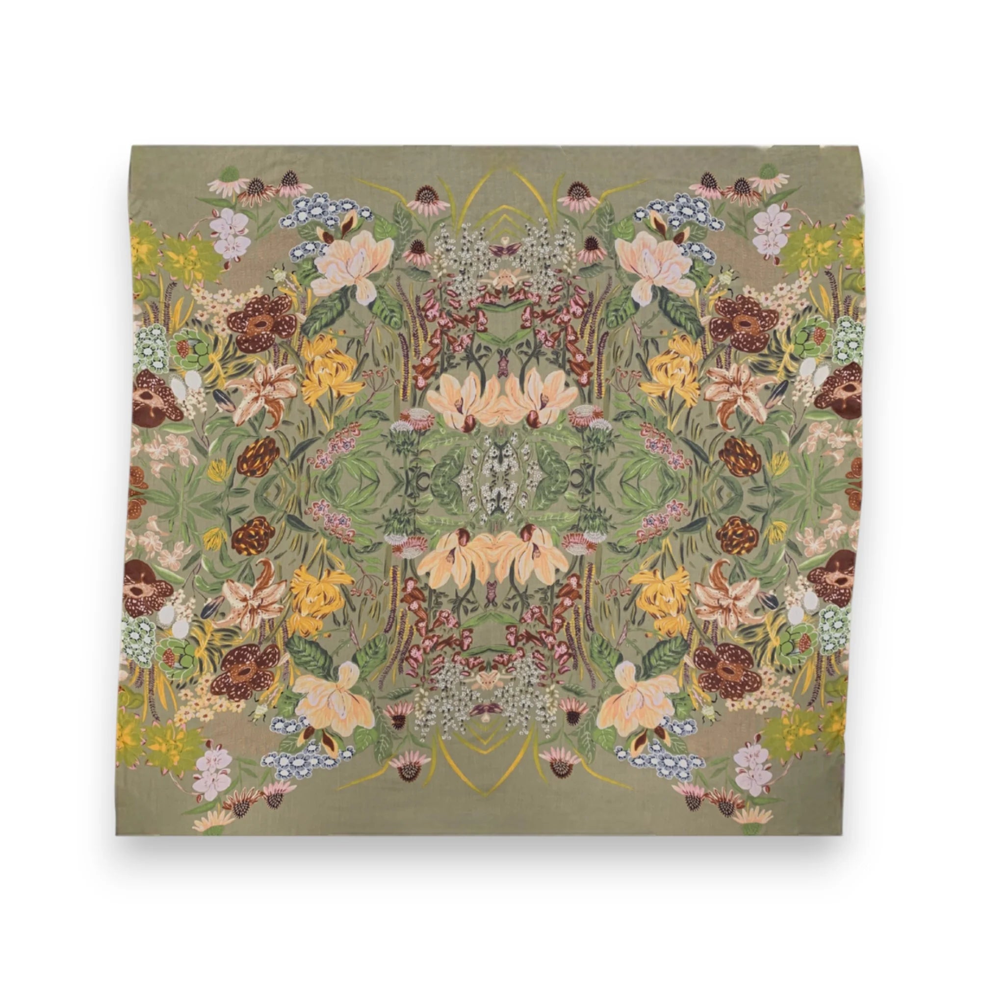 Precious Garden Print Square Scarf