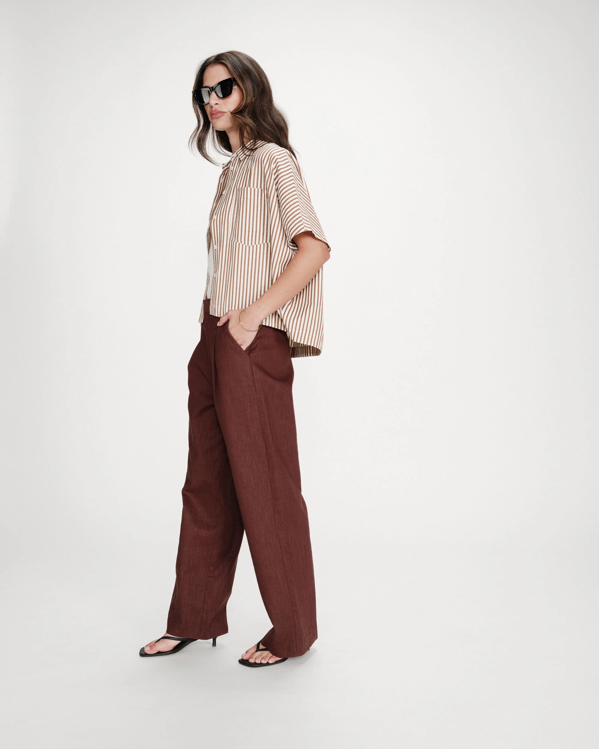 Grace & Mila Vercia Mocha Blouse