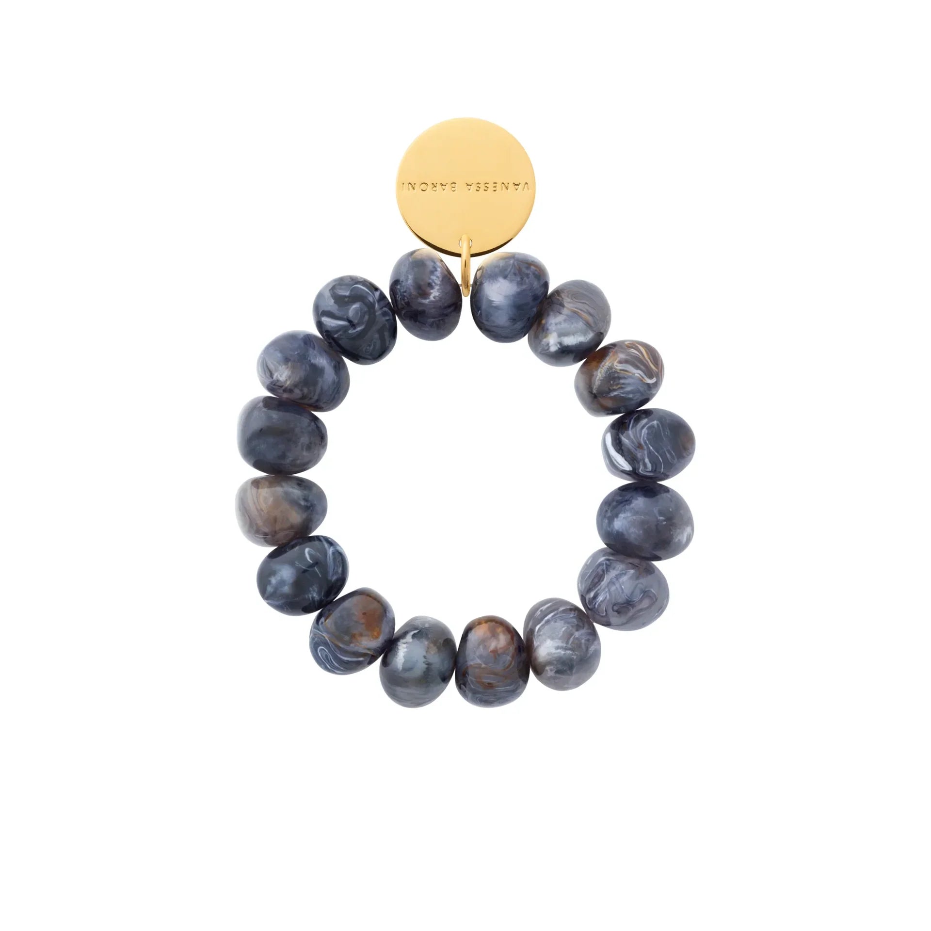 Vanessa Baroni Stone Flex Bracelet Blue Jeans Marble