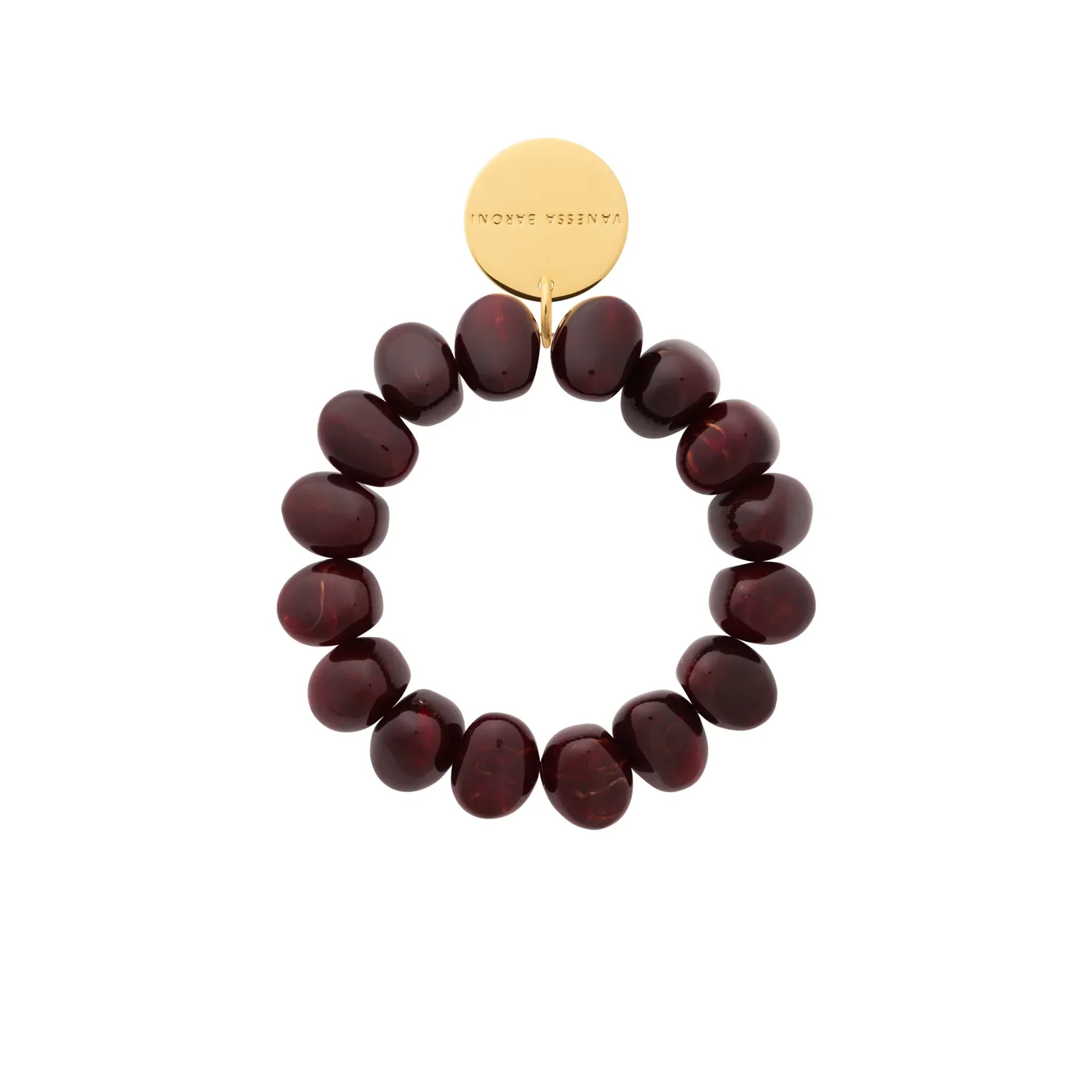 Vanessa Baroni Stone Flex Bracelet Bordeaux Marble