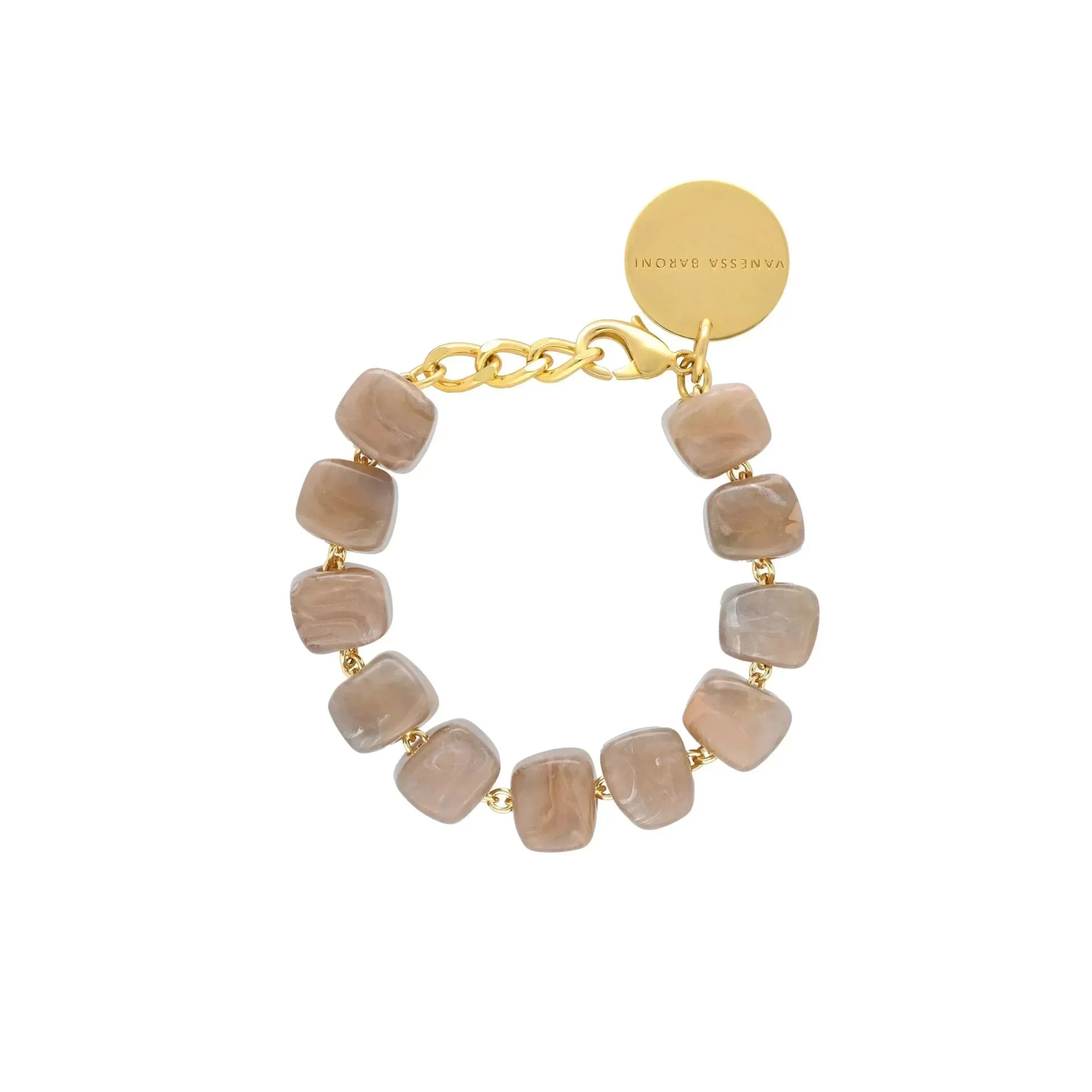Vanessa Baroni Mini Organic Shaped Bracelet Biancone Marble