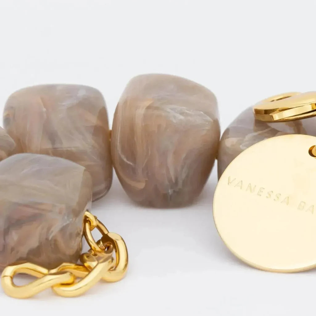 Vanessa Baroni Mini Organic Shaped Bracelet Biancone Marble