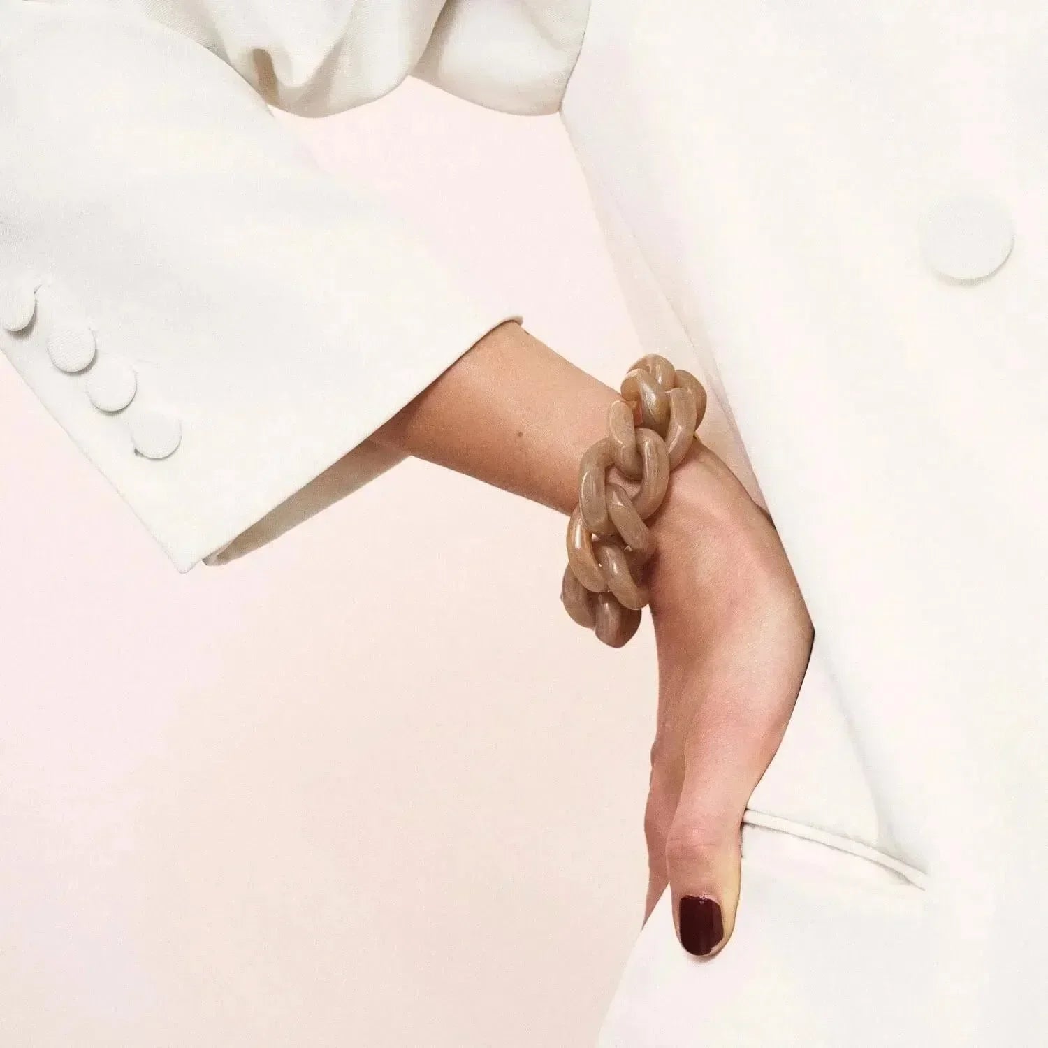 Vanessa Baroni Flat Chain Bracelet Biancone Marble