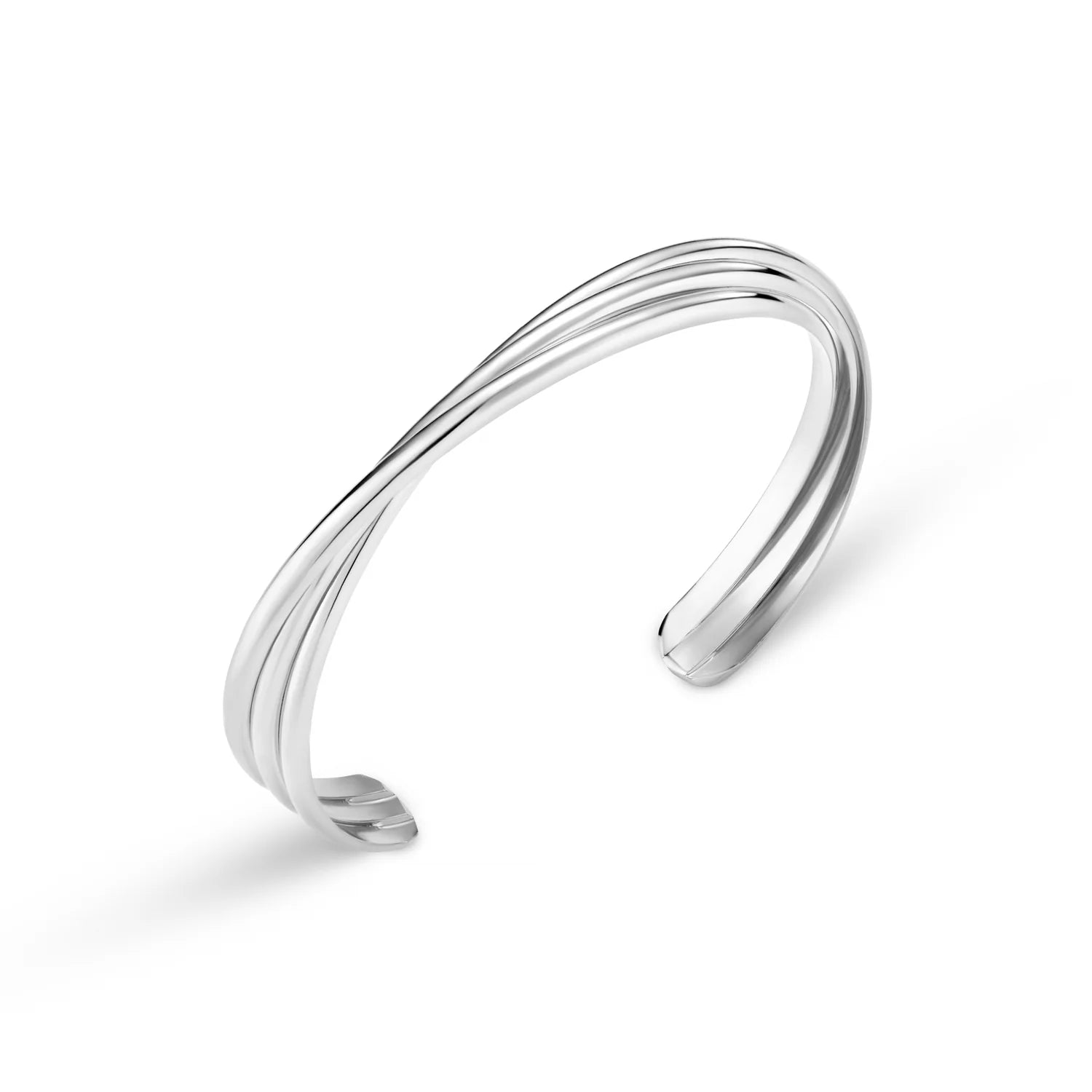 Orelia Interlocking Open Silver Bangle