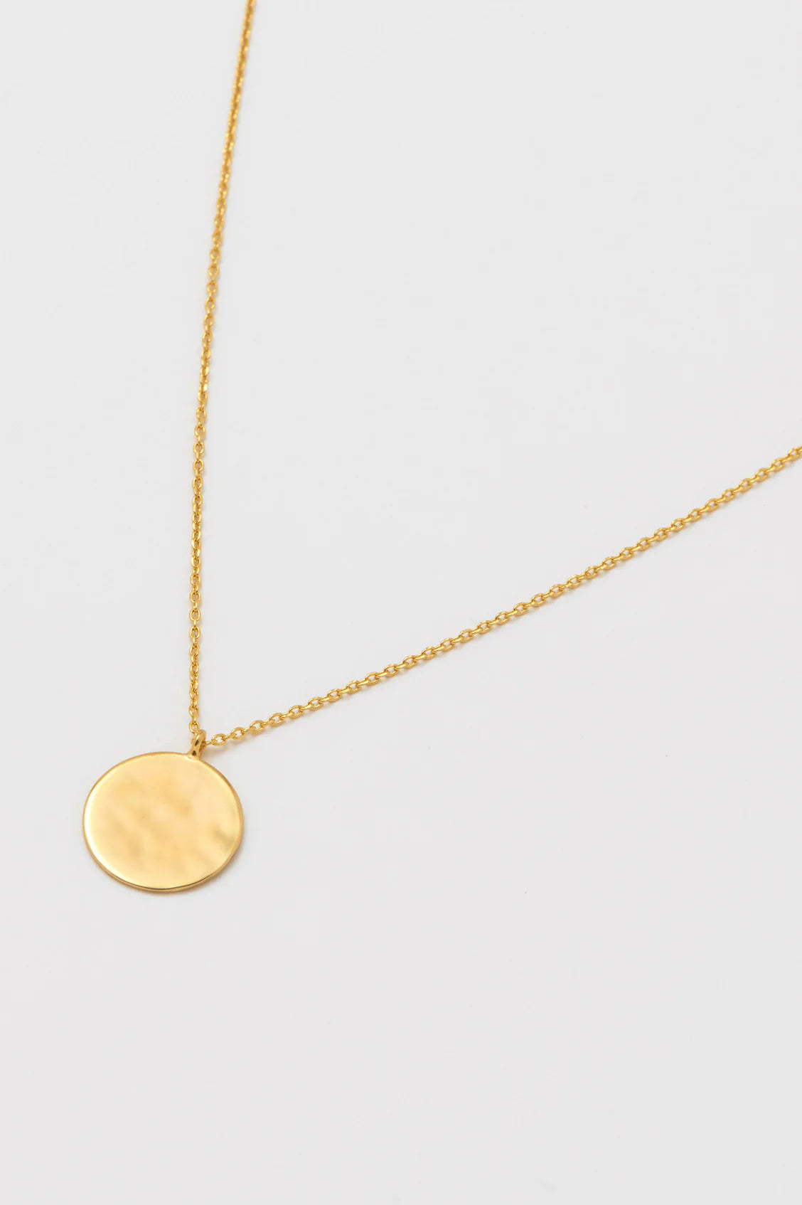Estella Bartlett Hammered Disc Pendant Necklace