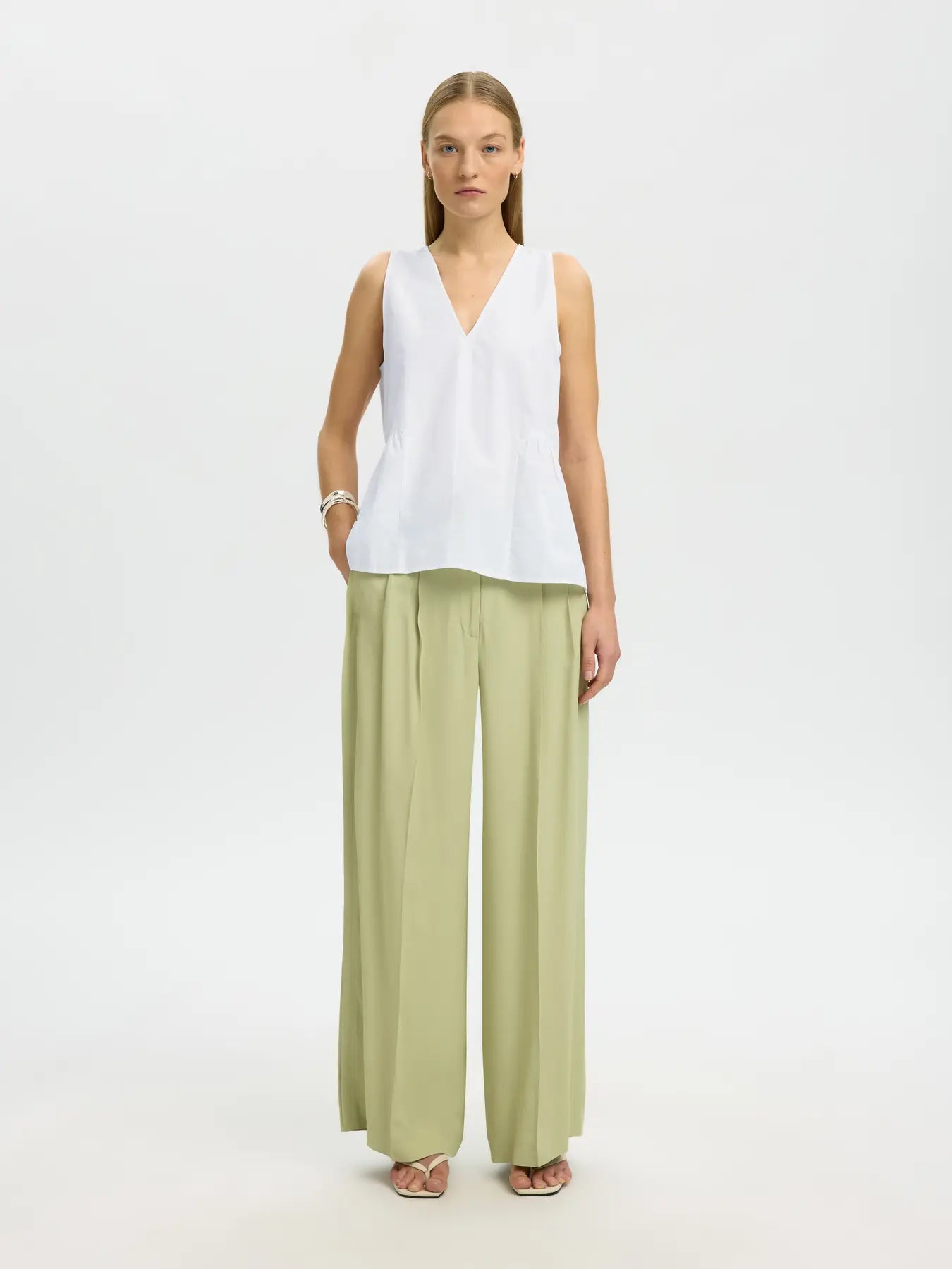 Selected Blair V-Neck Peplum Top