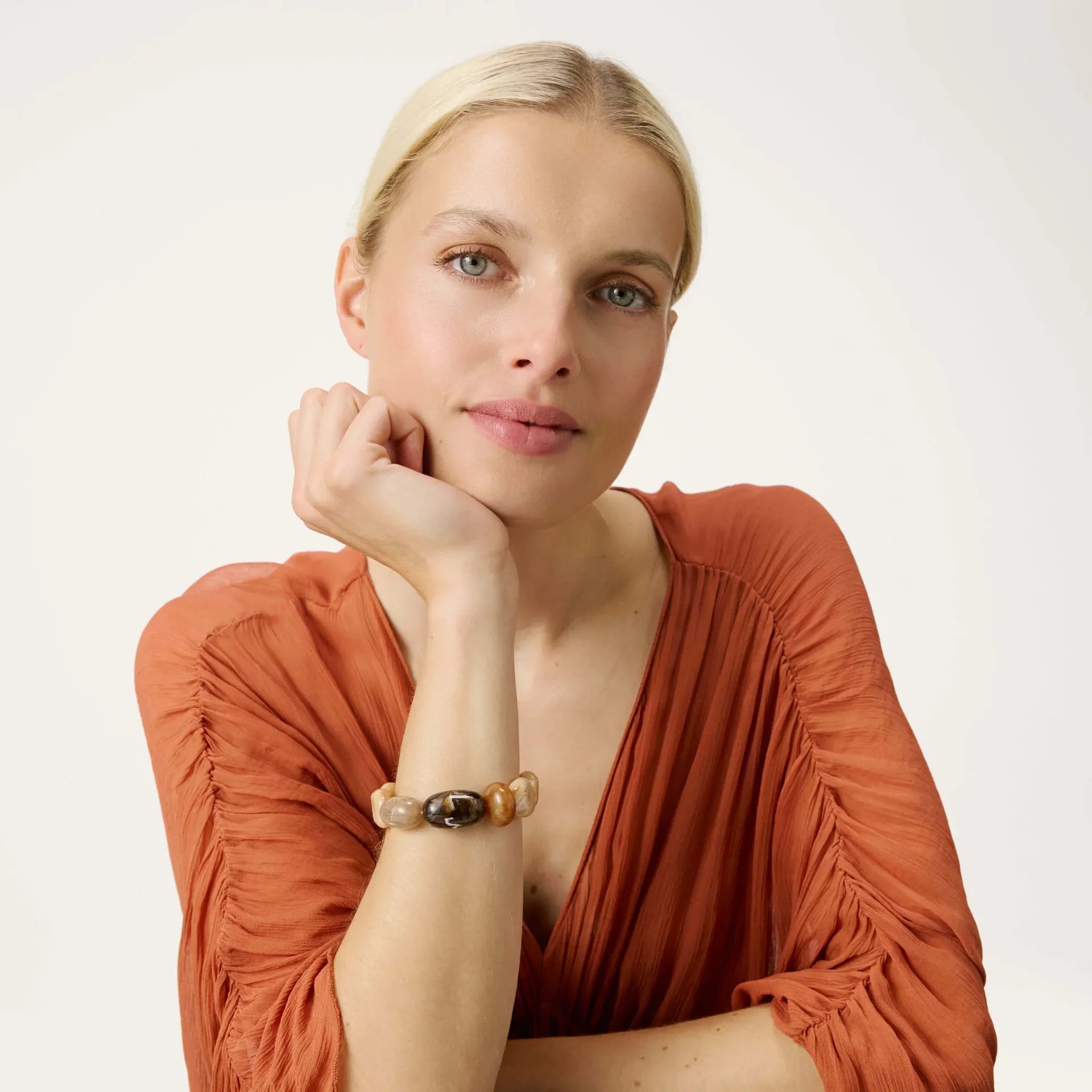 Vanessa Baroni Unique Flex Bracelet Creme Brulee Marble