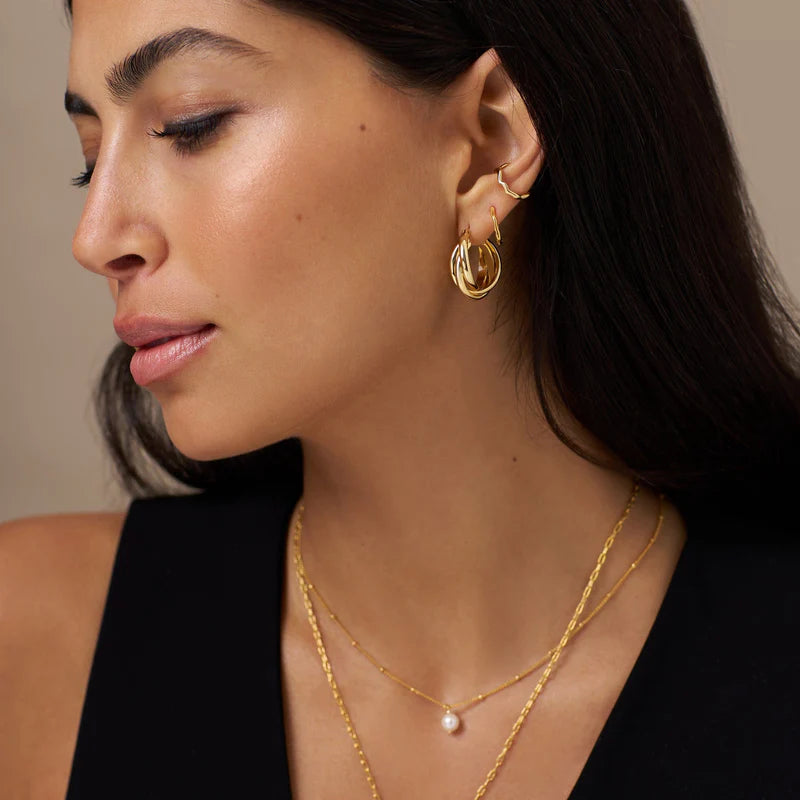 Orelia Gold Interlocking Hoop Earrings