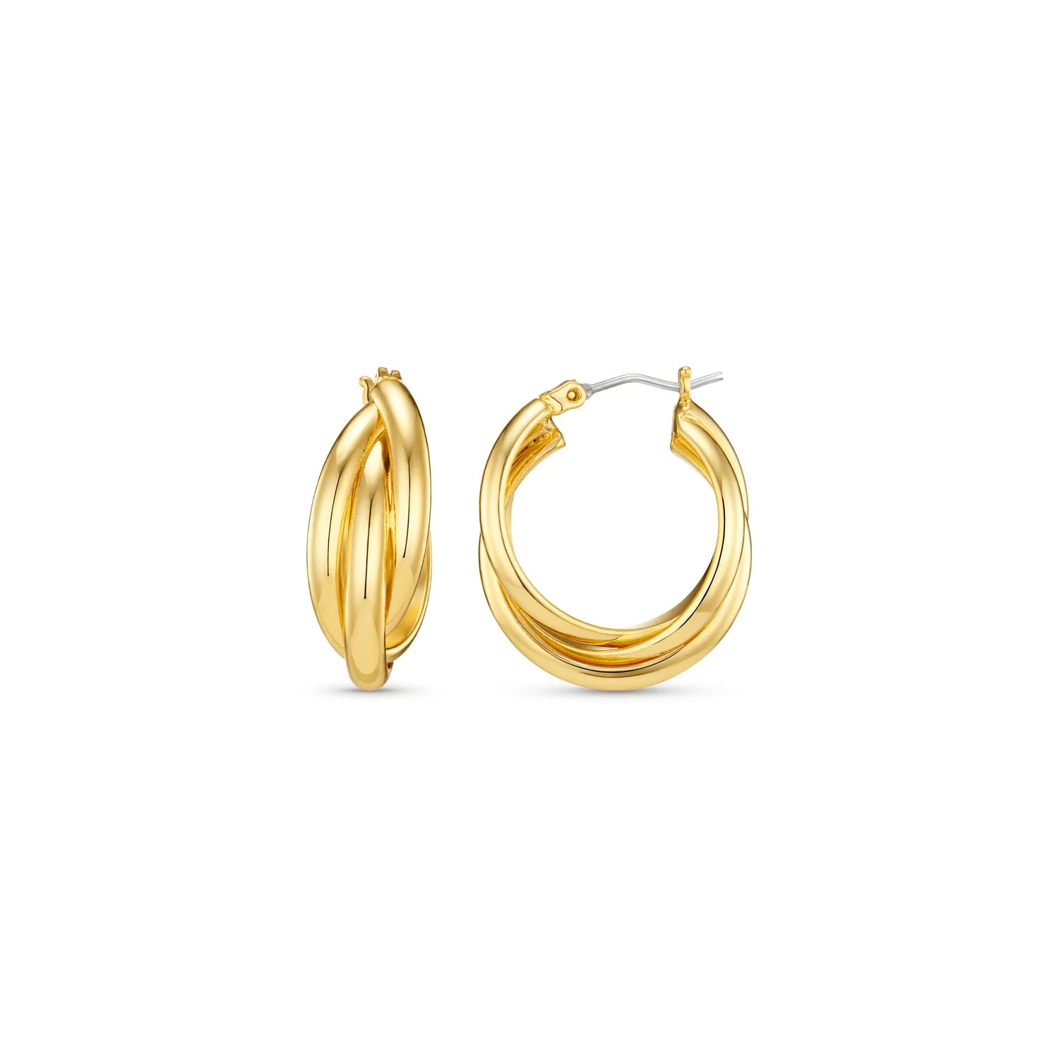 Orelia Gold Interlocking Hoop Earrings