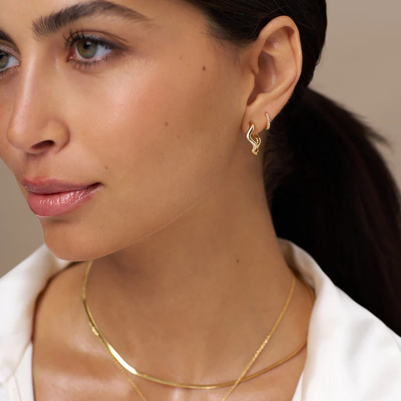 Orelia Organic Wave Oval Hoops