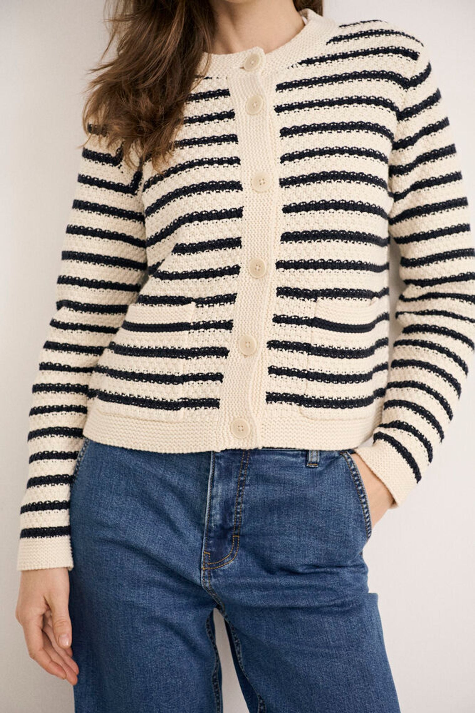 Part Two Elmie Navy Stripe Cardigan