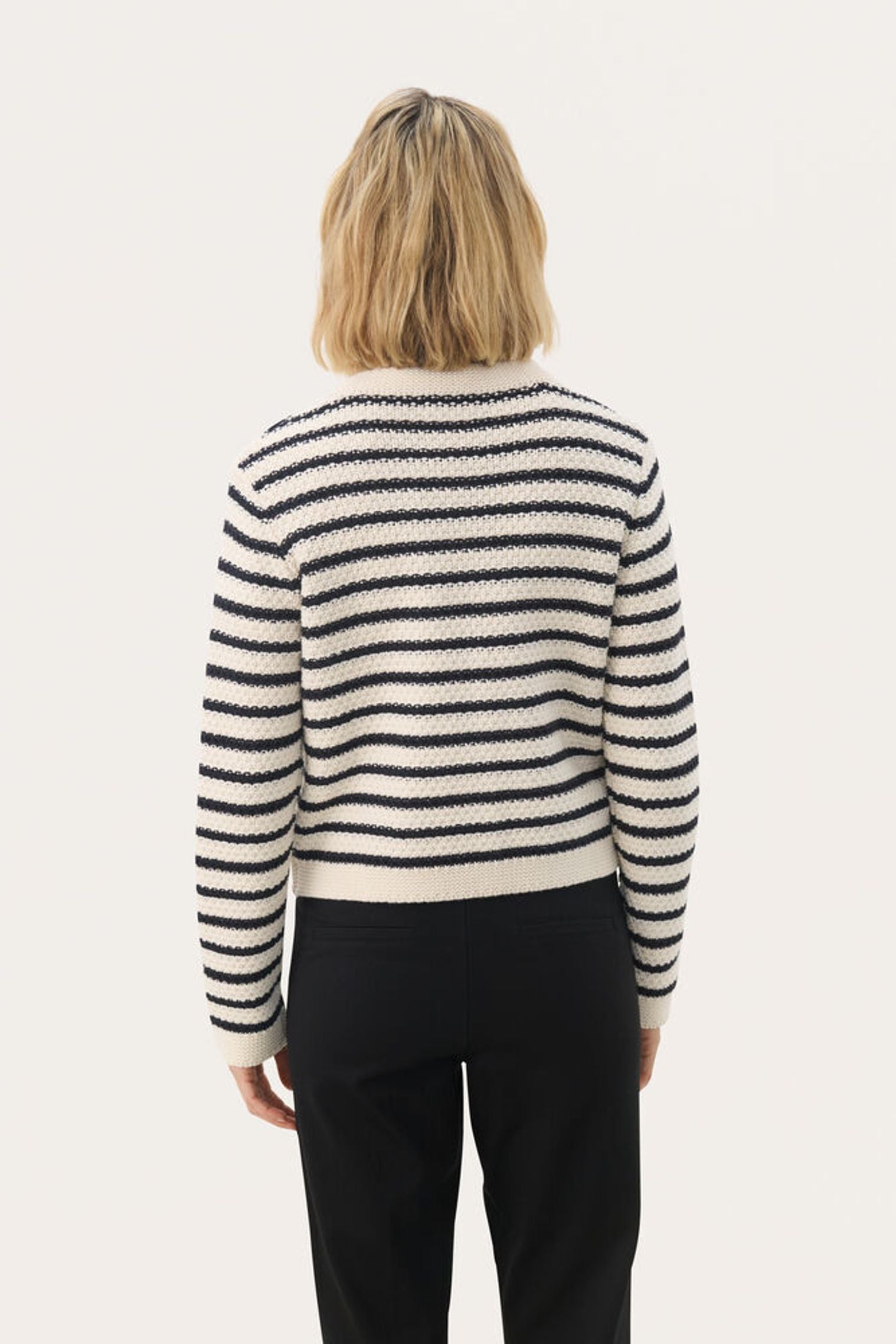 Part Two Elmie Navy Stripe Cardigan
