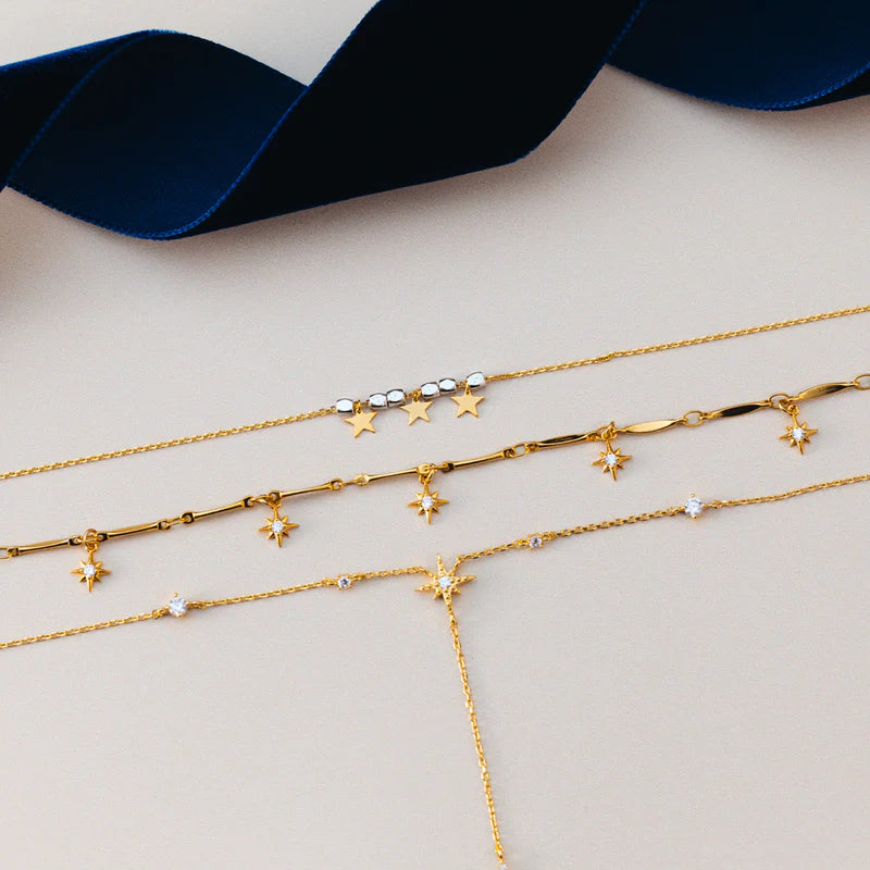 Orelia Crystal & Starbust Fine Lariat Necklace